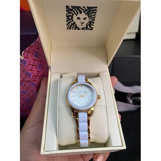 Laikrodis moterims Anne Klein Gold-Tone AK-3212WTGB + BOX