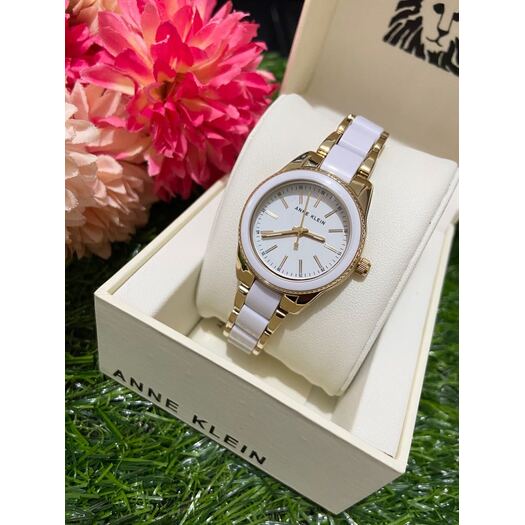 Laikrodis moterims Anne Klein Gold-Tone AK-3212WTGB + BOX