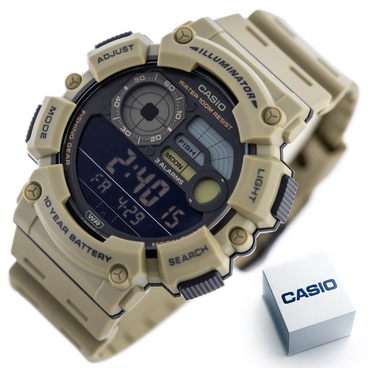 Laikrodis vyrams CASIO Digital Moonphase WS-1500H-5B + BOX