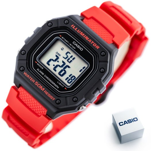 Laikrodis vyrams CASIO W-218H-4B + dėžutė