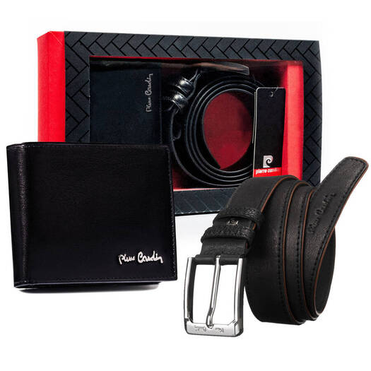 Leather wallet & belt set PIERRE CARDIN ZM-PC29