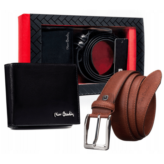 Leather wallet & belt set PIERRE CARDIN ZM-PC31