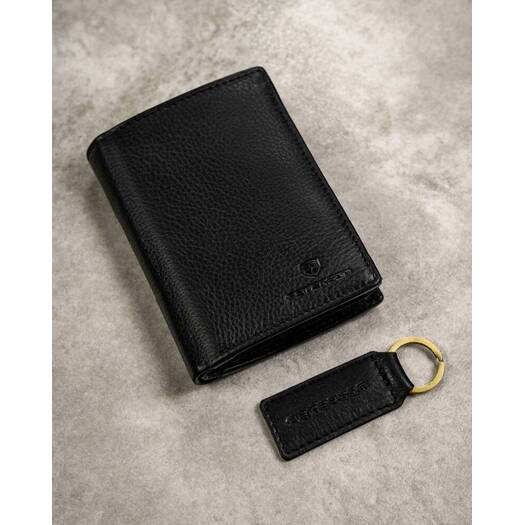 Leather wallet & key ring PETERSON PTN SET-M-N4-D