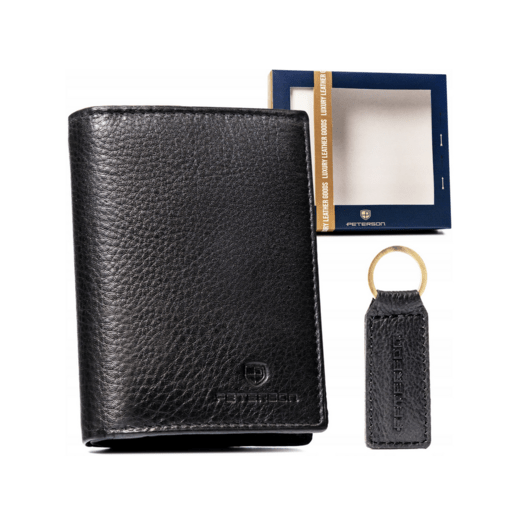 Leather wallet & key ring PETERSON PTN SET-M-N4-D