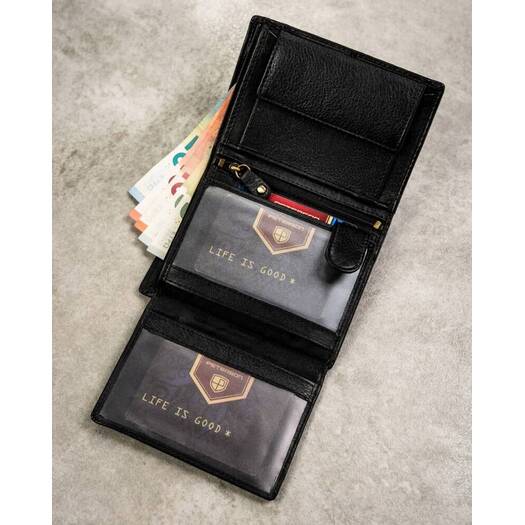 Leather wallet & key ring PETERSON PTN SET-M-N4-D