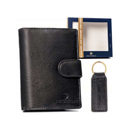 Leather wallet & key ring PETERSON PTN SET-M-N4L-D