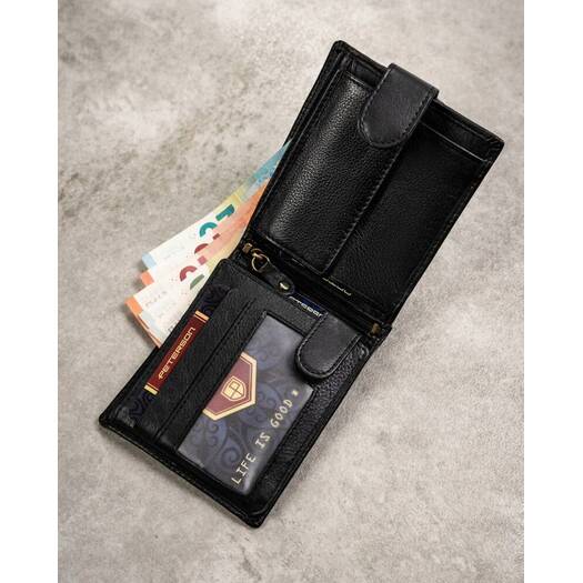 Leather wallet & key ring PETERSON PTN SET-M-N994L-D