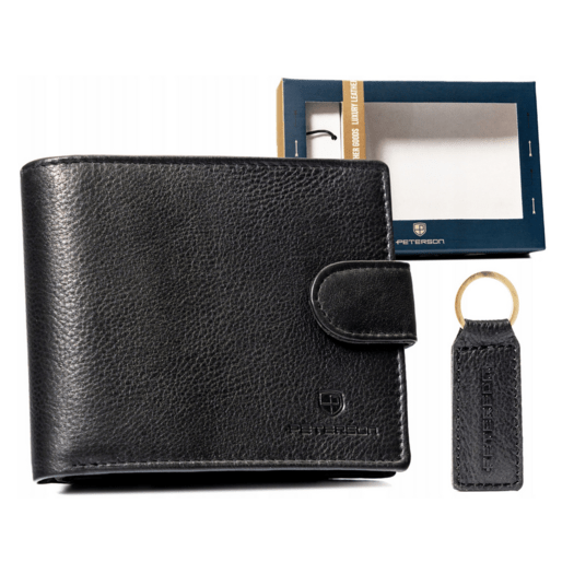 Leather wallet & key ring PETERSON PTN SET-M-N994L-D