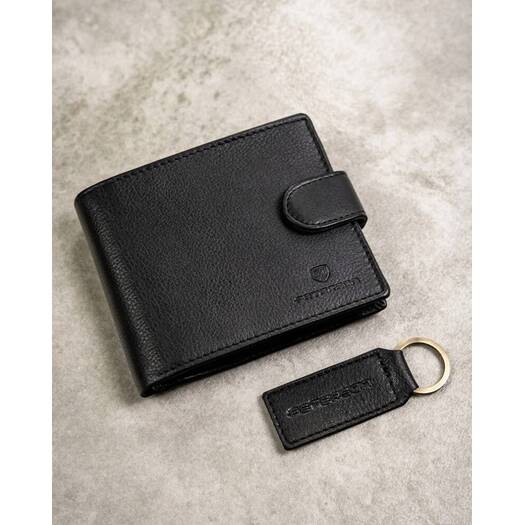 Leather wallet & key ring PETERSON PTN SET-M-N994L-D