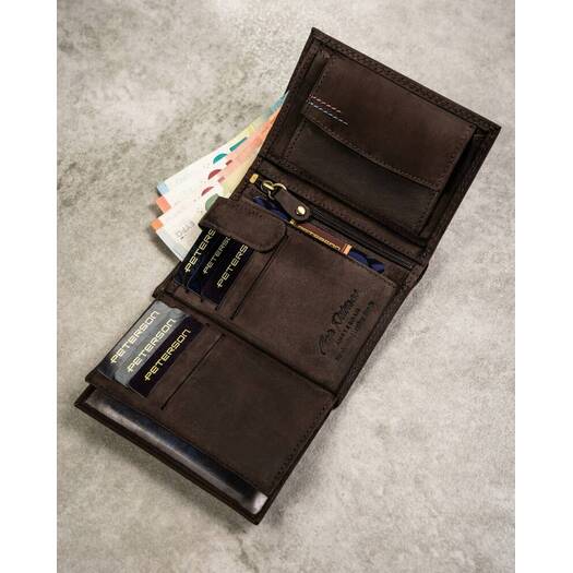 Leather wallet & key ring set PETERSON PTN SET-M-1542