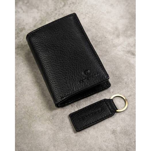 Leather wallet & key ring set PETERSON PTN SET-M-1542