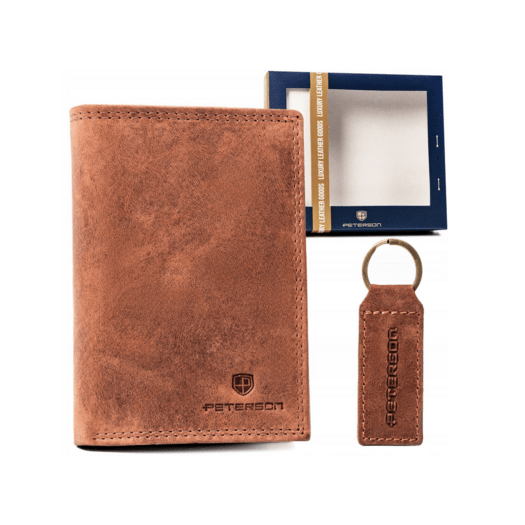 Leather wallet & key ring set PETERSON PTN SET-M-1542