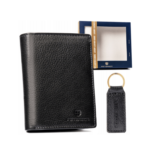 Leather wallet & key ring set PETERSON PTN SET-M-1542