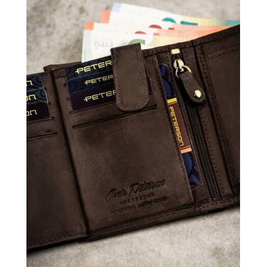 Leather wallet & key ring set PETERSON PTN SET-M-1542