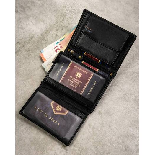 Leather wallet & key ring set PETERSON PTN SET-M-1542