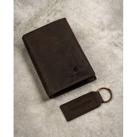 Leather wallet & key ring set PETERSON PTN SET-M-1542