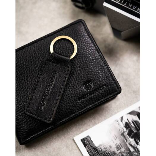 Leather wallet & key ring set PETERSON PTN SET-M-N003-D