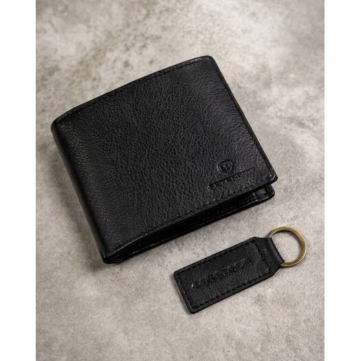 Leather wallet & key ring set PETERSON PTN SET-M-N992-D