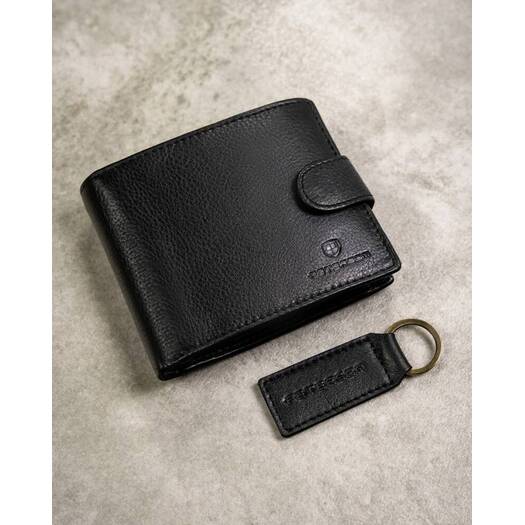 Leather wallet & key ring set PETERSON PTN SET-M-N992L-D