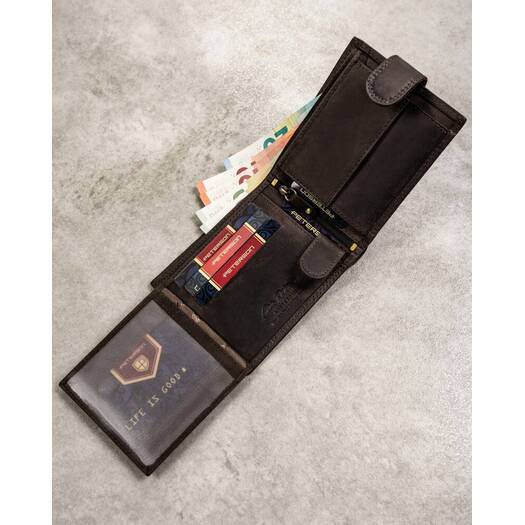 Leather wallet & key ring set PETERSON PTN SET-M-N994L