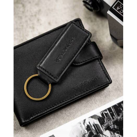 Leather wallet & key ring set ROVICKY R-SET-M-N003L-SBH