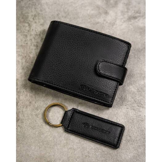 Leather wallet & key ring set ROVICKY R-SET-M-N003L-SBH