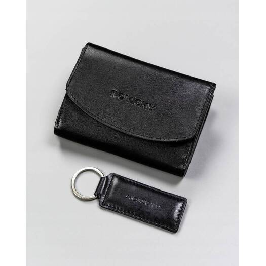 Leather wallet + keyring set ROVICKY R-ZD-604-BG