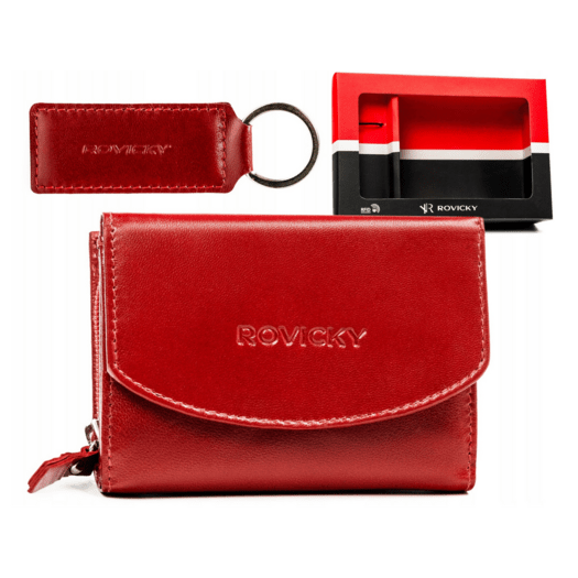 Leather wallet + keyring set ROVICKY R-ZD-604-BG