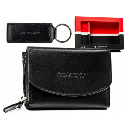 Leather wallet + keyring set ROVICKY R-ZD-604-BG