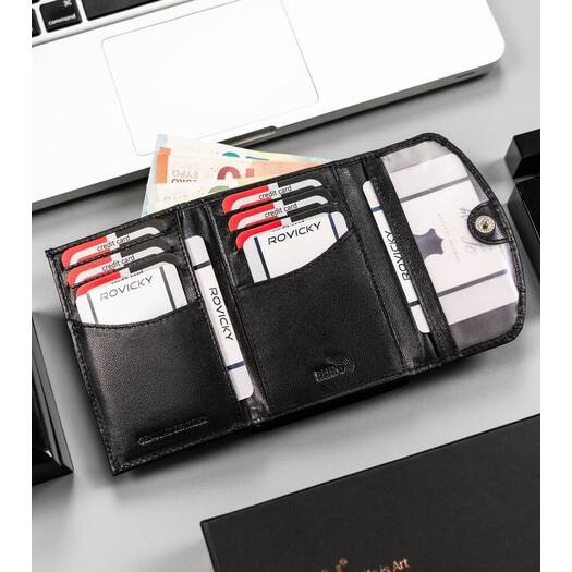 Leather wallet + keyring set ROVICKY R-ZD-604-BG