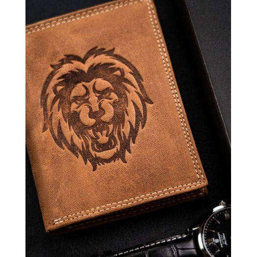 Leather wallet RFID ALWAYS WILD N4-CHM-LION