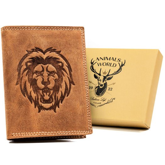 Leather wallet RFID ALWAYS WILD N4-CHM-LION