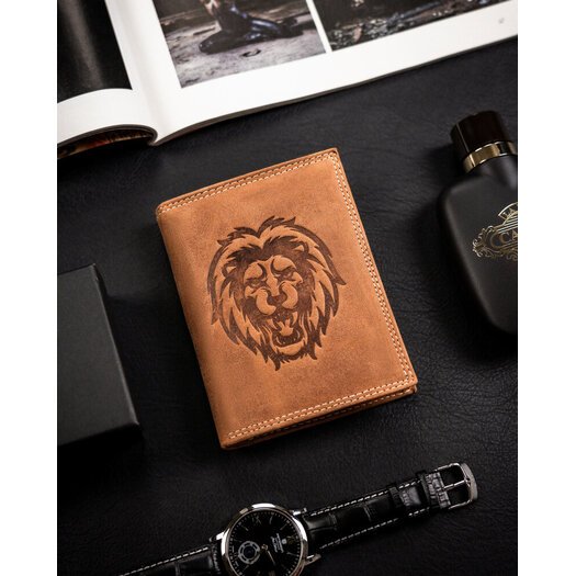 Leather wallet RFID ALWAYS WILD N4-CHM-LION