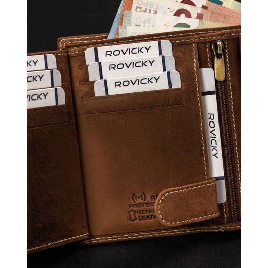 Leather wallet RFID ALWAYS WILD N4-CHM-ROD