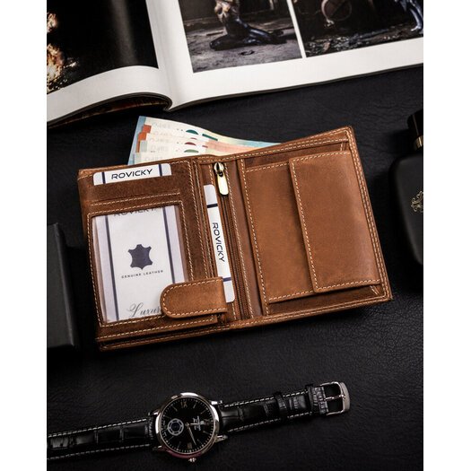 Leather wallet RFID ALWAYS WILD N4-CHM-ROD