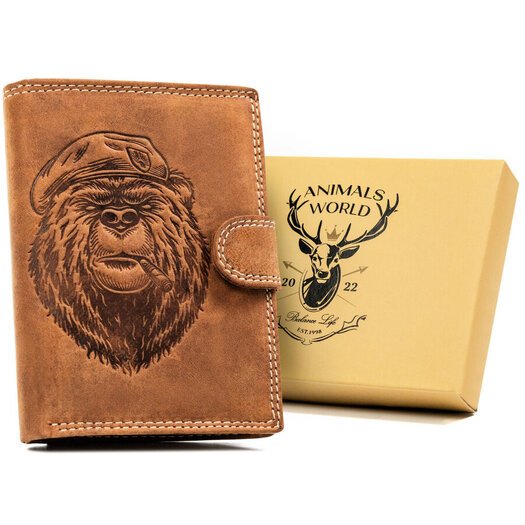 Leather wallet RFID ALWAYS WILD N4L-CHM-BEAR-2