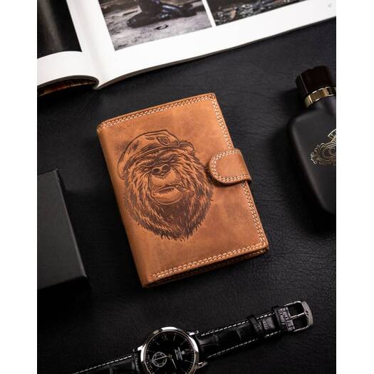 Leather wallet RFID ALWAYS WILD N4L-CHM-BEAR-2