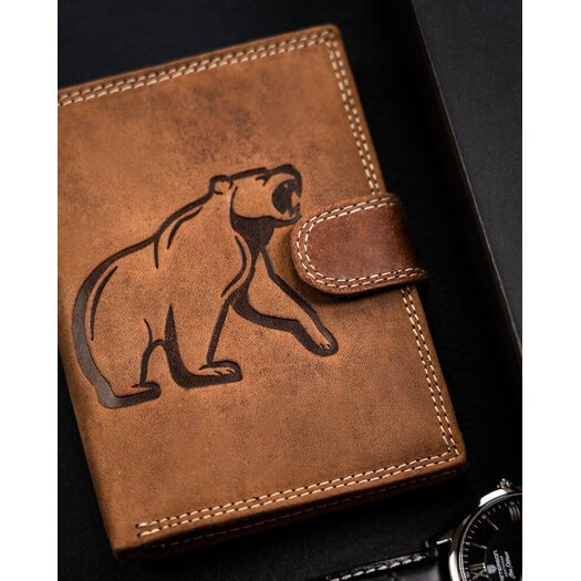 Leather wallet RFID ALWAYS WILD N4L-CHM-BEAR