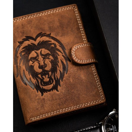 Leather wallet RFID ALWAYS WILD N4L-CHM-LION