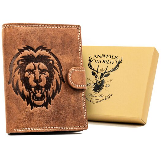 Leather wallet RFID ALWAYS WILD N4L-CHM-LION