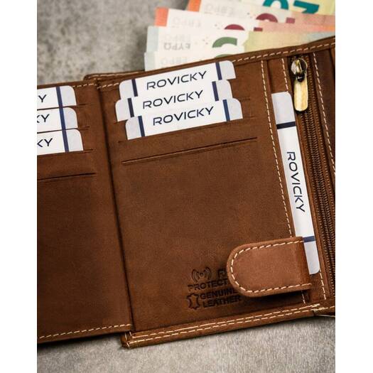 Leather wallet RFID ALWAYS WILD N4L-CHM