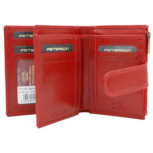 Leather wallet RFID PETERSON PTN 201-VTBD