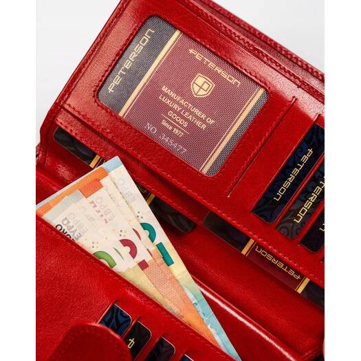 Leather wallet RFID PETERSON PTN 203-VTBD