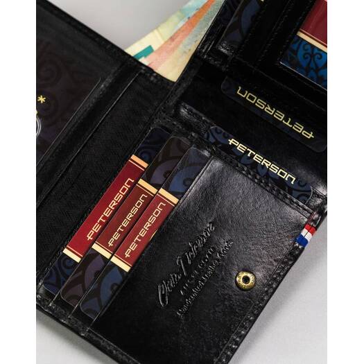 Leather wallet RFID PETERSON PTN 22301L-VT-A