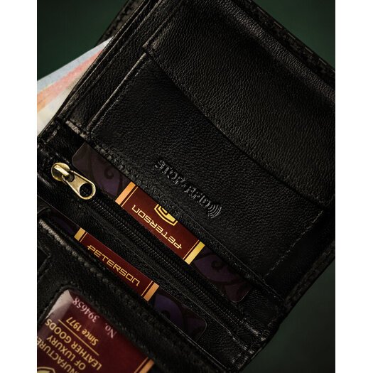 Leather wallet RFID PETERSON PTN 339-CA