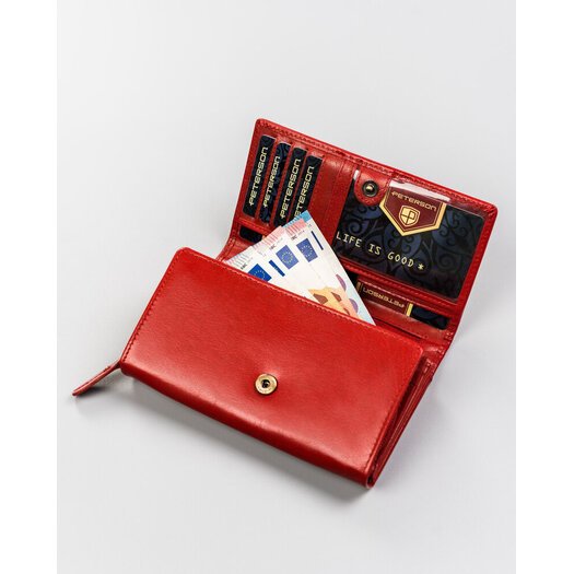 Leather wallet RFID PETERSON PTN 34 2-3-1