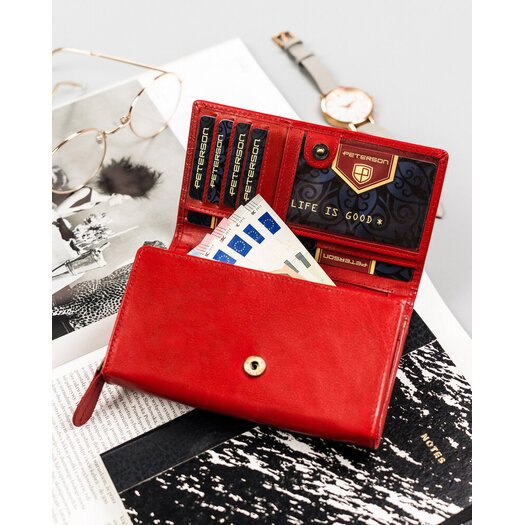 Leather wallet RFID PETERSON PTN 34 2-3-1