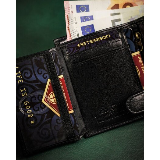 Leather wallet RFID PETERSON PTN 363Z 2-1-1