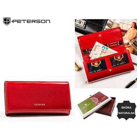 Leather wallet RFID PETERSON PTN 42100-SAF