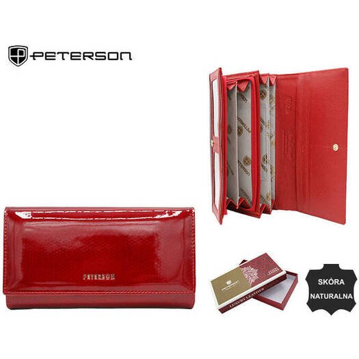 Leather wallet RFID PETERSON PTN 42100-SBR